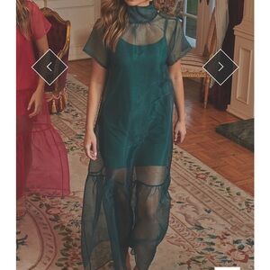 Sugarlips Dime Organza Mockneck Maxi Dress